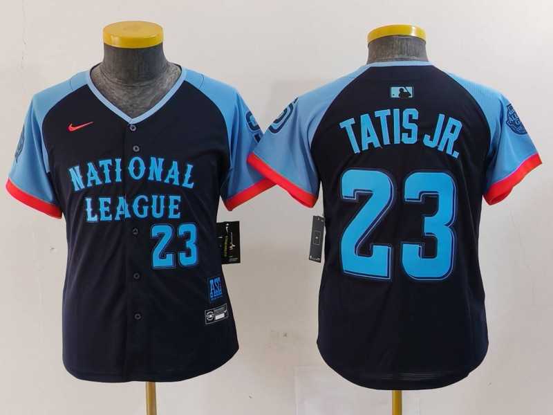 Youth San Diego Padres #23 Fernando Tatis Jr Number Navy 2024 All Star Limited Stitched Jersey->mlb shorts->MLB Jersey